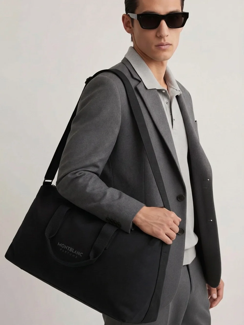 Montblanc Black Nylon Duffel Bag